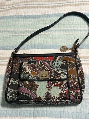 Spartina 449 Multicolor Paisley Shoulder Bag with Black Trim